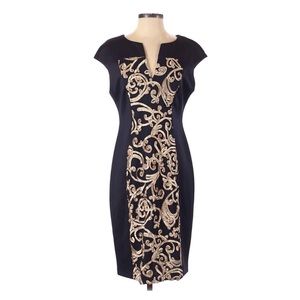 Connected Appeal Black Gold Formal Above Knee